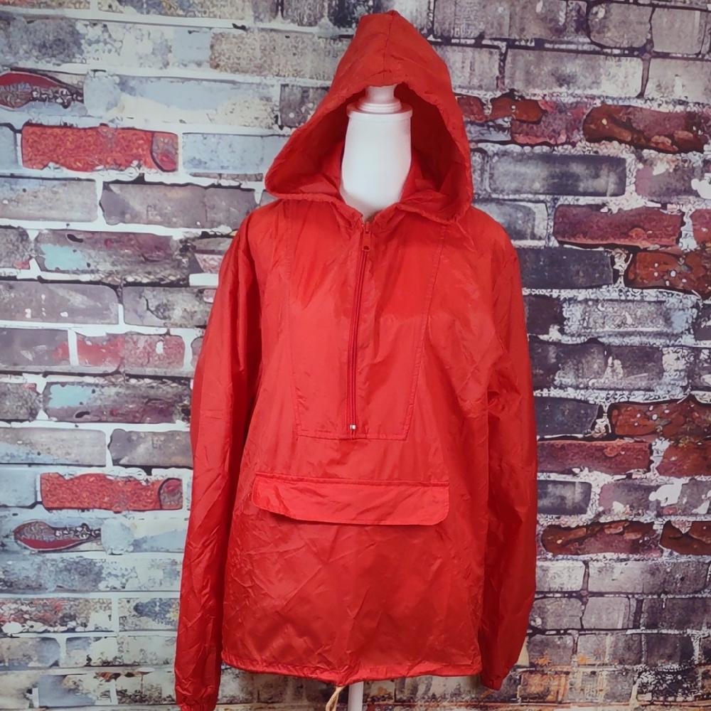 South Hannel Nylon Pull-over Windbreaker/Rain Jacket With Hood